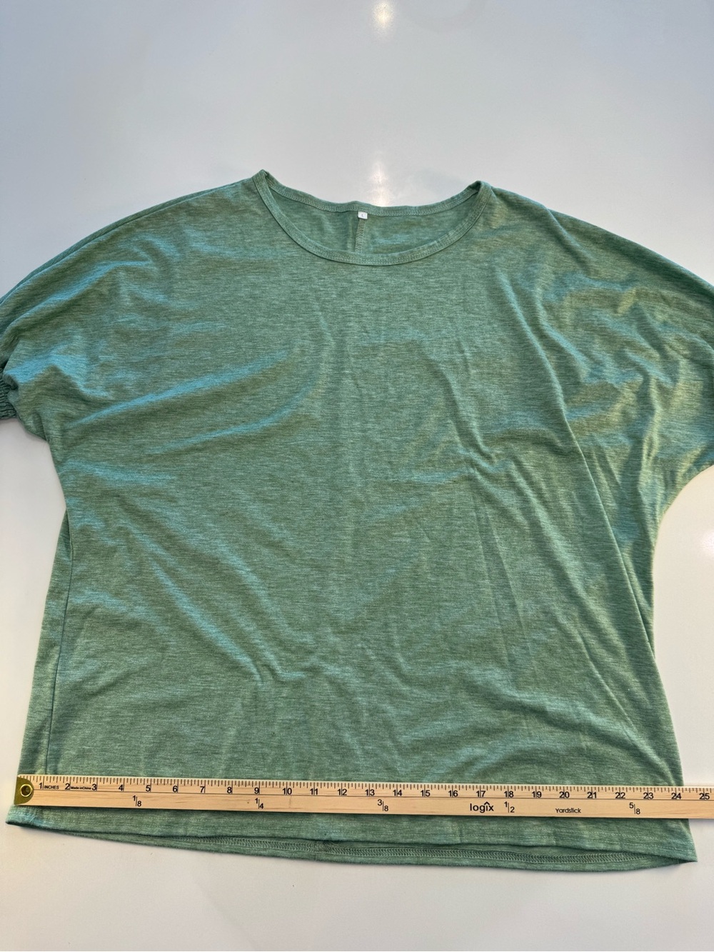 Light Green Smocked Short Sleeve Women's Tee - Picture 6 of 9